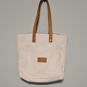 Elegant Cream Tote with Tan Accents